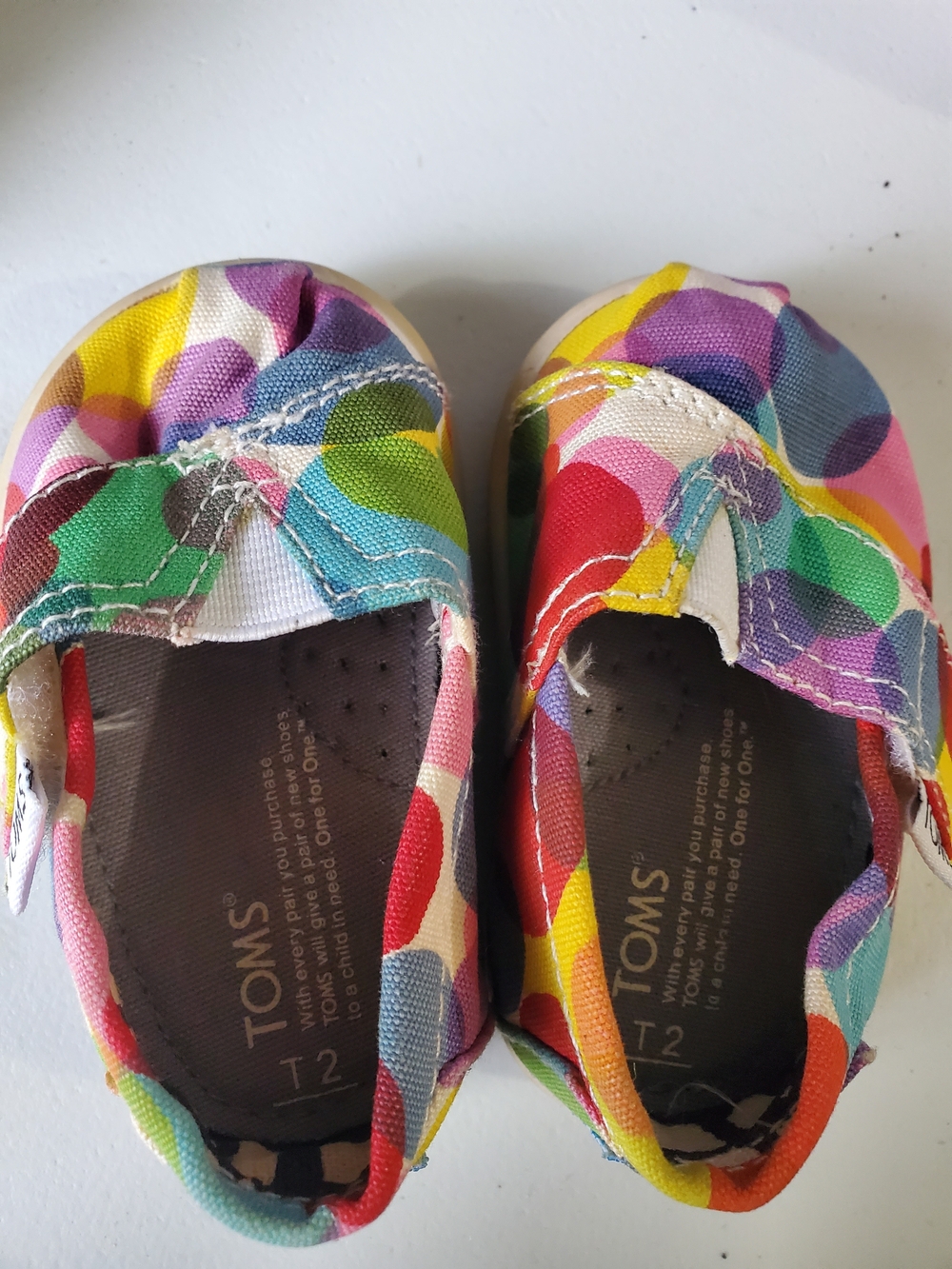 TOMS Kids Multicolor Canvas Slip-On Shoes